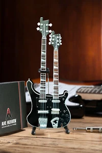 Geddy's Signature Black Miniature Bass Doubleneck Guitar Replica Collectible - Picture 1 of 4