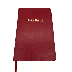 The Holy Bible KJV Cornerstone Bible Publishers Red Bonded Leather 1999 Edition - Foto 1 di 7