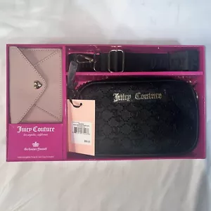 JUICY COUTURE Black Liquorice Slim Camera Bag & Pink Envelope Card, Coin Purse - Picture 1 of 2