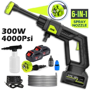 6-in-1 Cordless Power Washer Max 4000 PSI Portable Pressure Washer 2x Batteries - Picture 1 of 12