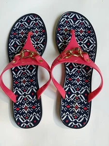 Tommy Hilfiger sandali scarpe donna taglia 8 salmone/pesca/blu/bianco. Usato - Foto 1 di 5