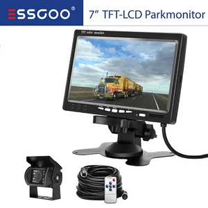 ESSGOO 7" LCD Monitor Auto Rückfahrkamera Rückseiten Einparkkameras Set LKW Bus - Bild 1 von 12