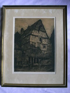 RADIERUNG „ALTE SPEICHER“ HAMBURG UM 1920 SIGNIERT - Picture 1 of 1