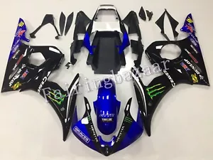 Kit de carenado por inyección ABS 2003 YZF R6/2006-2009 R6S azul negro negro - Imagen 1 de 7