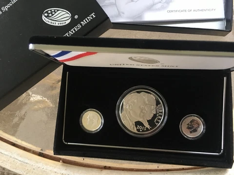 2015 MARCH OF DIMES SPECIAL"3" COIN SILVER SET w/ REVERSE PROOF DIME "P" (DM5) Cover