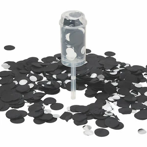 Black & Silver Push-Up Confetti Poppers - Party Supplies - 8 Pieces - Picture 1 of 1