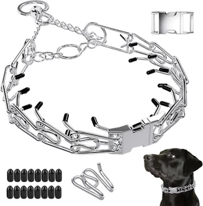 Prong Pinch Collar for Dogs, Adjustable No Pull Dog Collar, Training Collar with - Picture 1 of 7