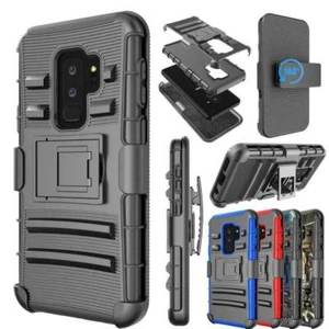 Per Samsung Galaxy S9 / S9 Plus + fondina resistente con custodia clip da cintura cavalletto - Foto 1 di 13