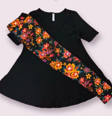 NUEVO Conjunto LuLaRoe TC NEÓN CAPRICHOSO FLORAL Leggings y M NEGRO SÓLIDO Perfecto T Foto 1 de 4