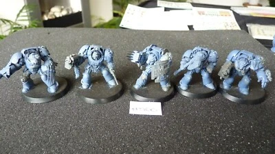 GAMES WORKSHOP WH40K SPACE WOLVES WOLF GUARD TERMINATOR SQUAD x5 UNDERCOATED#560 - Image 1 of 4