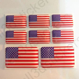Pegatinas Estados Unidos USA Pegatina Bandera Vinilo Adhesivo 3D Relieve Resina - Picture 1 of 3