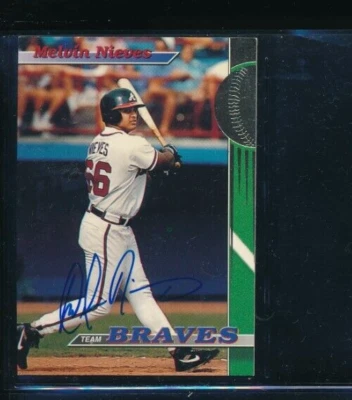 1993 Topps Stadium Club Teams #28 Melvin Nieves Braves Signed Autograph (GN71) - Image 1 of 2