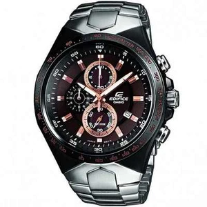 CASIO EDIFICE Men EF-534D-5A Brown Dial 3subdial Stainless Steel Bracelet - Picture 1 of 2