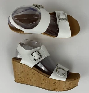 Skechers Brit Go Better Sandalen Keilabsatz Schnalle Hakenschlaufe Damen 9 weiß neu - Bild 1 von 14