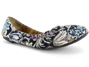 Lucky Brand Women's Emmie Flats Shady Spruce Scala Rose Print Size 6.5 M - Picture 1 of 6
