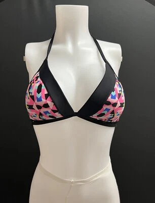 Malibu Dream Girl Size L Swim Top Colorful Molded Cups Triangle Bikini  NWOT - Image 1 of 4