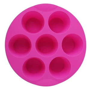 7 Cavity Silicone Air Fryer Muffin Pans Nonstick Brownie Cake Mold Round Pudd... - Picture 1 of 8