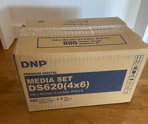 DNP DS620A4x6 4x6 Roll Media set - Paper & Ribbon Kit Total prints 800 - NEW - Photo 1/2