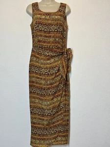 Vintage Spenser Jeremy 100% Silk Maxi Dress Faux Wrap Sleeveless Womens 8 - Picture 1 of 8
