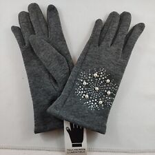 Belle Dame Touch Screen Compatible Women's Gloves Pearl Gems Design One Size a15