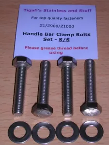 Kawasaki Z1 / Z900 / Z1000 - Handlebar Clamp or Mounting Bolts Set - S/Steel - Picture 1 of 1