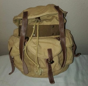 Bolso de viaje vagabundo de lona pesada beige - Imagen 1 de 7