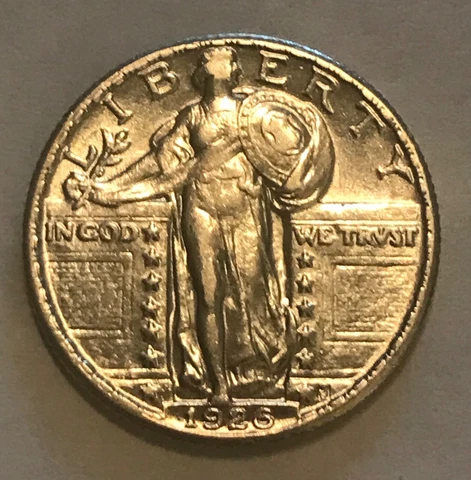 1926 Standing Liberty quarter, Brilliant AU/ UNC Cover