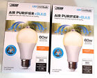 Lot Of 2 Feit Electric 60-Watt Eq A21 Soft White Led Light Bulbs + Air Purifier