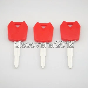 3 PCS Red Blank Key Uncut For Kawasaki Ninja ZX-6R ZX-10R ZX-12R Z750 Motorcycle - Picture 1 of 1