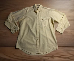 L.L. Camicia elegante Bean vintage made in USA LS gialla con bottoni davanti taglia 16-33 - Foto 1 di 4