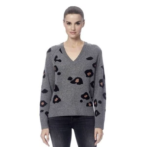 360 Cashmere Janie Damenpullover V-Ausschnitt mittel meliert grau schwarz Toffee Medium $ 449 - Bild 1 von 8