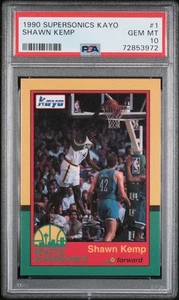 1990 Supersonics Kayo #1 Shawn Kemp ROOKIE RC PSA 10 GEM MINT, Scarce, POP 40 - Picture 1 of 2