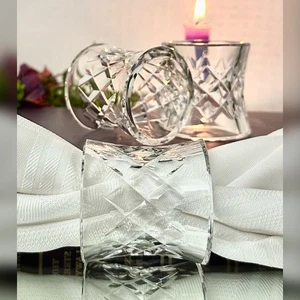 Waterford Napkin Rings Comeragh Vintage Crystal Waterford Napkin Holders - 3 - Picture 1 of 9