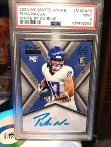 PUKA NACUA WILD CARD MATTE X-PLODE BLUE COLOR MATCH RC ON CARD AUTO 2/5 SP PSA 9 - Picture 1 of 2