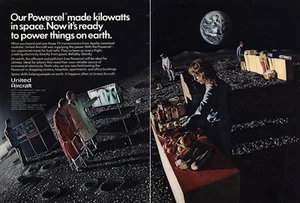 United Aircraft 1971: Powercel Made Kilowatt In Space Vintage Print Ad - Bild 1 von 1