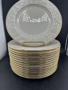 Juego de 15 Platos de Postre Ensalada Lenox Fruits of Life Borde Dorado Crema 8" Retirado - Imagen 1 de 19