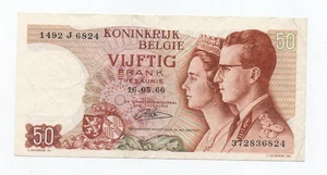 BELGIUM 50 FRANCS 1966 PICK 139 LOOK SCANS - Picture 1 of 2
