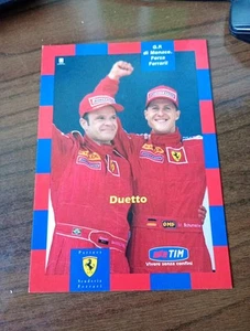 SCUDERIA Ferrari, sponsor postcard SCHUMECHER BARRICHELLO 2001s - Picture 1 of 2