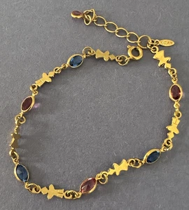 Impresionante Pulsera Avon Niña Niño Eslabones Dijes Rosa Azul Cristales Madre Mamá 7-8" - Imagen 1 de 7