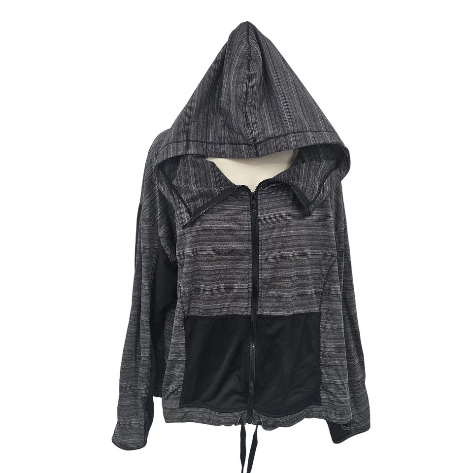 LIVI Active Sudadera con Capucha Mujer 18/20 Gris Negro Cremallera Completa Más Bolsillos de Malla Jaspeada Foto 1 de 4