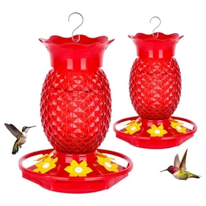 Glass Hummingbird Feeders for Outdoors Hanging Ant and Bee Proof 16OZ 2 Pack ... - Picture 1 of 6