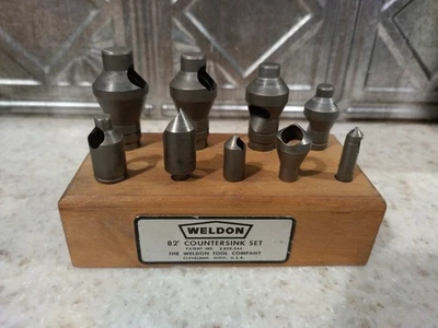 WELDON 82 DEG 9 PIECE ZERO FLUTE COUNTERSINK SET PILOTED - Image 1 of 4