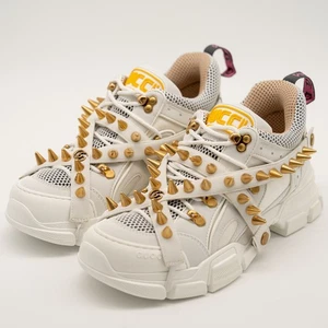 Tenis Gucci Flashtrek de cuero blanco con púas extraíbles talla 39.5eu 9.5 EE. UU. - Imagen 1 de 13