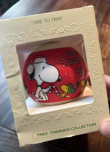 Vintage Weihnachten 1979 Hallmark Betsey Clark Baumschneider Satin Ornament Snoopy - Bild 1 von 5