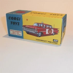 Corgi Toys 439 Chevrolet Impala Fire Chief Car Repro Box - Foto 1 di 4