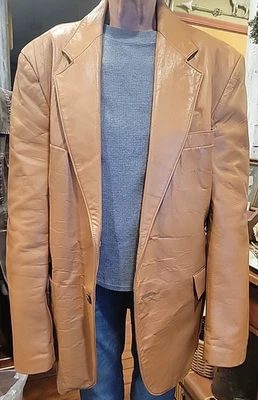 Chaqueta de ocio de cuero vintage de Clipper Mist Foto 1 de 4