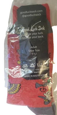 Meias de Ação de Graças Turkey Revolution Autumn Crew Sock Feminina 7-12 VERMELHO - Imagem 1 de 3