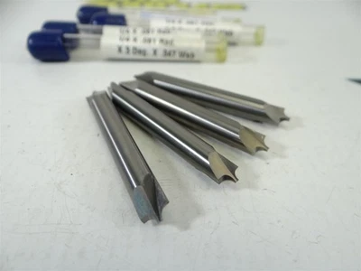 4 НОВЫЕ ТВЕРДОСПЛАВНЫЕ УГЛОВЫЕ ЗАКРУГЛЕННЫЕ КОНЦЕВЫЕ ФРЕЗЫ MICRO CUT 0,081 ДЮЙМА R X 1/4 ДЮЙМА - Изображение 1 из 4