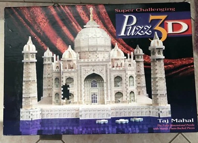 Puzz 3D Wrebbit Taj Mahal Foam 3D Jigsaw Puzzle 1077 Pc Milton Bradley GUC - Image 1 of 4