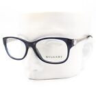 Bvlgari 4081-H 5296 Okulary Okulary Krystalicznie niebieskie ze srebrnym łańcuszkiem 53-17-135